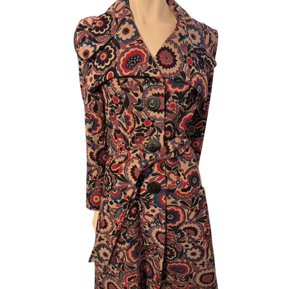 Betsey Johnson Jackets & Blazers - Betsey Johnson Vintage Velour Trench Coat Size 10 Y2K Black Label